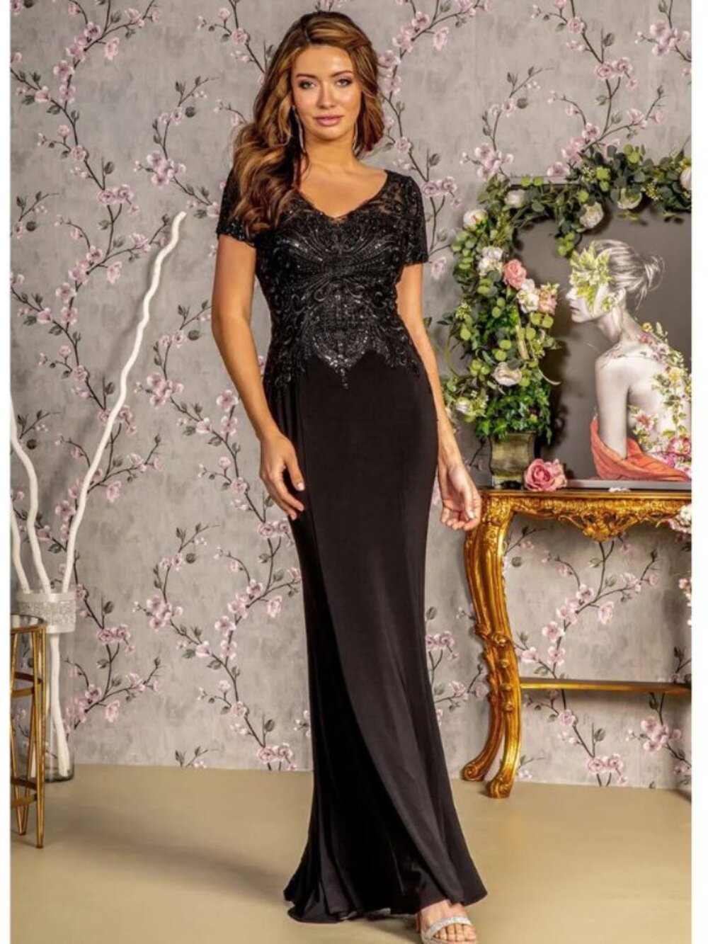 Clearance Black Size 4XL Mermaid Mother of the Bride Dress by GLS GL3361